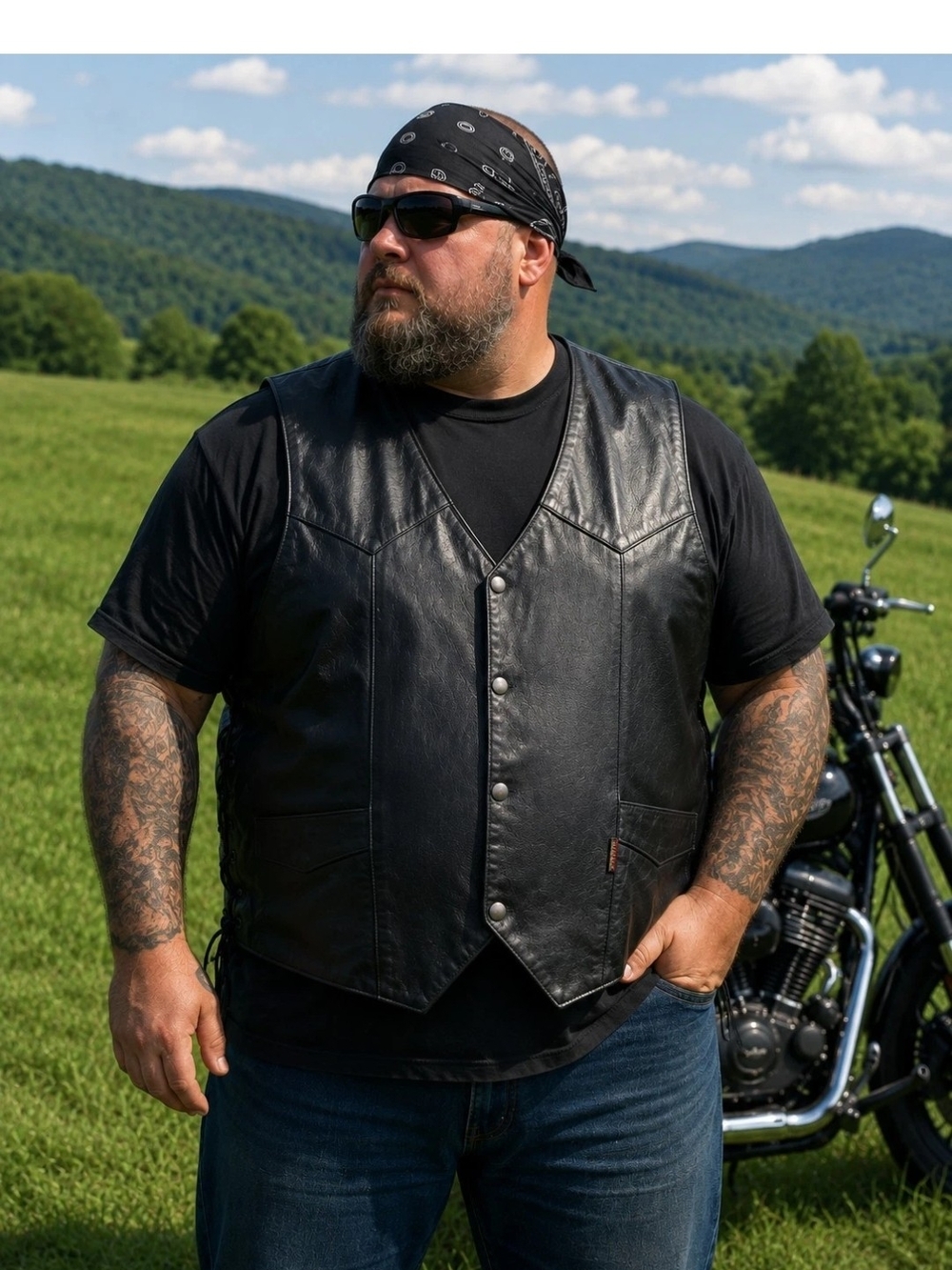 Hot Leathers Classic Black Leather Men's Vest - Timeless Biker Style